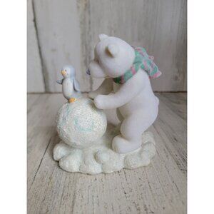 Russ snowy days Flocked polar‎ bear penguin Snowman Xmas figure